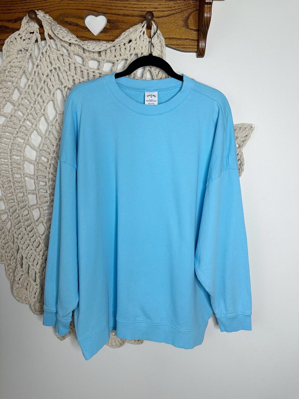 Year Of Ours Light Blue Classic Crew Neck French Terry Sweatshirt Size XL